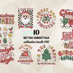 10 retro christmas bundle png, christian christmas svg, christmas design, christmas shirt, christmas 85