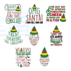 elf bundle svg cut files for cricut, silhouette cameo christmas movies elf quotes, christmas logo png, instant download