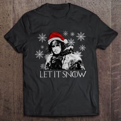 let it snow let it snow let it snow snowman christmas t-shirt