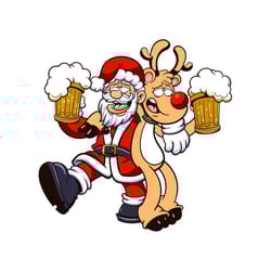 drunk santa claus and reindeer ho ho hold my beer christmas svg, logo christmas svg, instant download
