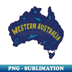 aussie map western australia - high-quality png sublimation download - perfect for sublimation mastery