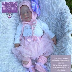 blossom baby knitting pattern. baby hat knitting tutorial.