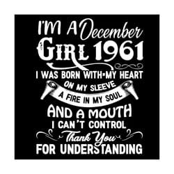 i'm an december girl 1961 svg, birthday svg, 1961 birthday svg, december 1961, 60th birthday svg, december birthday, dec