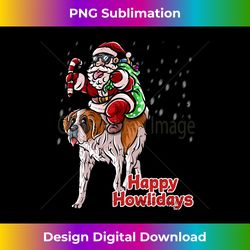 Saint Bernard Santa Claus Hat Merry Christmas Dog X-Mas Dogs Long Sl - Sophisticated PNG Sublimation File - Chic, Bold, and Uncompromising
