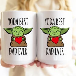 baby yoda gifts for dad, baby yoda best dad ever coffee mug