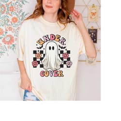 under cover ghost shirt,retro comfort colors halloween,halloween shirt for her,halloween ghost shirt,spooky season shirt