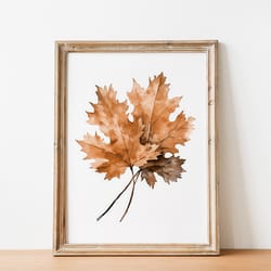 maple leaves print, watercolor autumn leaf wall art, printable poster fall, rustic autumn art print, halloween wall art,