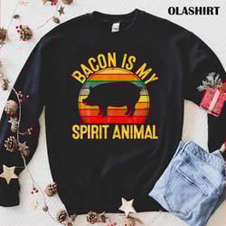 bbq bacon is my spirit animal retro pork grill t-shirt - olashirt