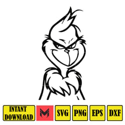 grinch svg, grinch christmas svg, grinch clipart files, cricut and silhouette files digital file (30)