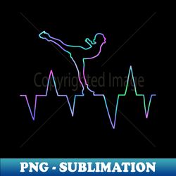 Neon ice skater heartbeat - Instant PNG Sublimation Download - Bold & Eye-catching