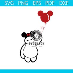 Retro Big Hero Baymax Mickey Ears Balloon SVG Digital File