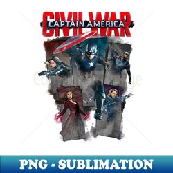 Marvel Captain America Civil War Group Shot - Unique Sublimation PNG Download - Perfect for Personalization