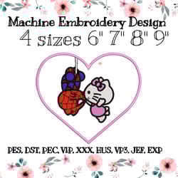 embroidery design kitty and spiderman