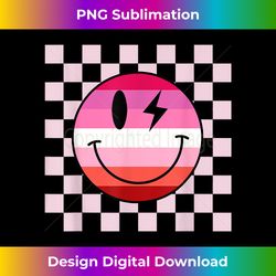 Hippie Smile Face Lesbian Pride Flag Femme Retro Groovy LGBT - Innovative PNG Sublimation Design - Customize with Flair
