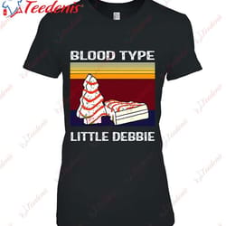 blood type little vintage debbie christmas cake funny gift t-shirt, christmas family sweaters on sale wear love, share