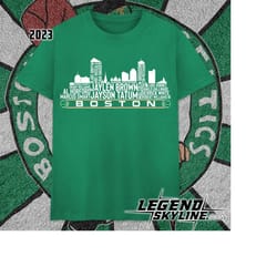 boston basketball team 23 player roster, boston city skyline shirt