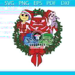 disney inside out christmas wreath svg digital cricut file