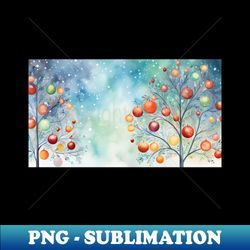 Watercolor Christmas landscapes 7 - Decorative Sublimation PNG File - Capture Imagination with Every Detail