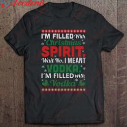 funny vodka ugly christmas sweater gifts for men women shirt, christmas clothes on sale wear love, share beauty