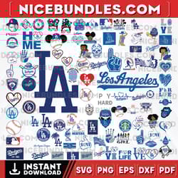 103 files la dodgers team bundles svg, la dodgers svg, mlb team svg, mlb svg, png, dxf, eps, jpg, instant download-sport