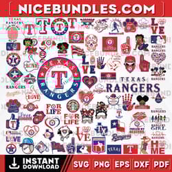 85 files texas rangers team bundles svg, texas rangers svg, mlb team svg, mlb svg, png, dxf, eps, jpg, instant download-