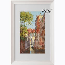 counted cross stitch patterns venice in autumn - cross stitch design pattern for embroidery pdf