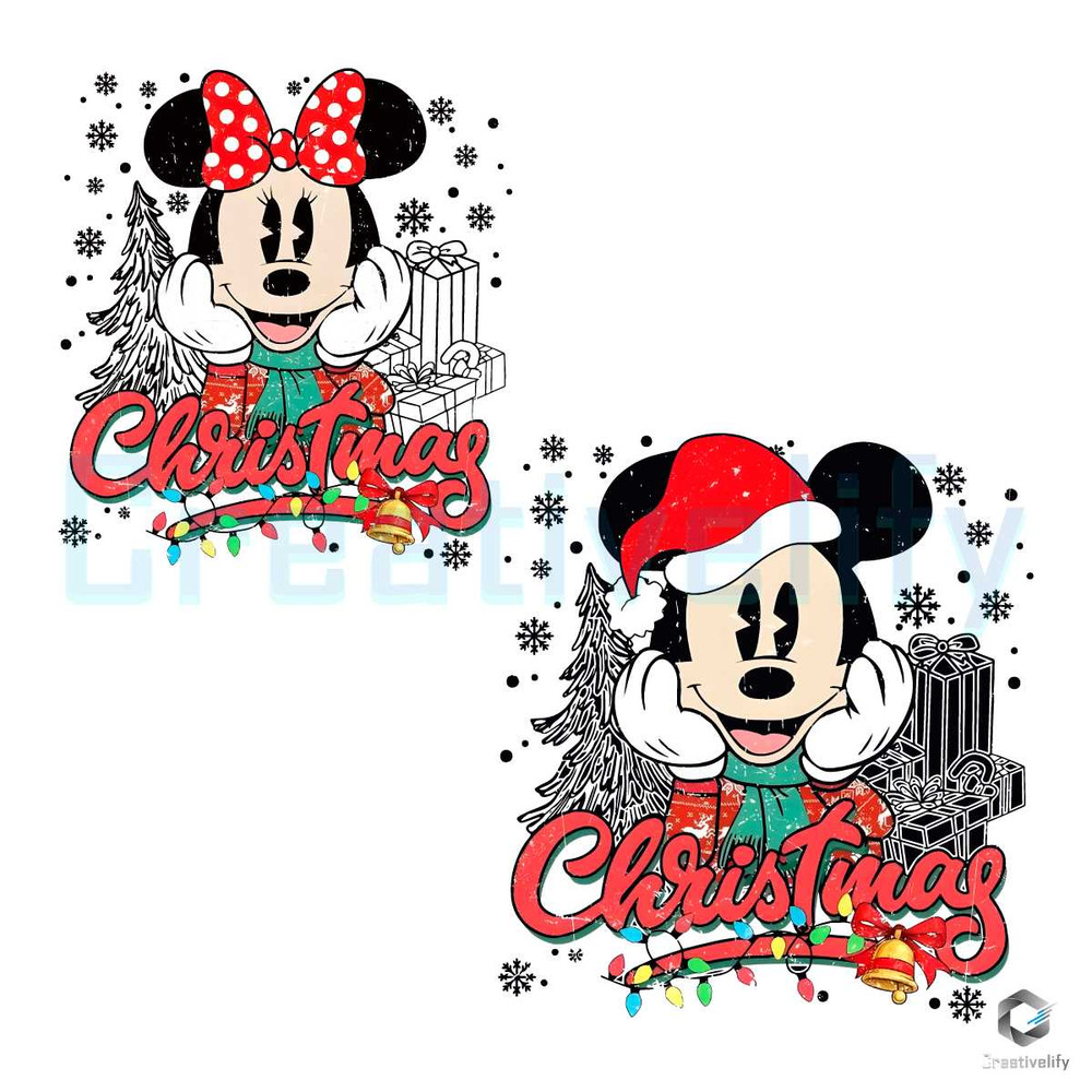 Free Mickey Minnie Mouse Xmas Lights PNG File.jpg
