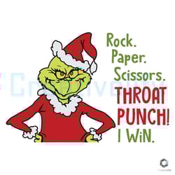rock paper scissors throat punch i win svg grinch file