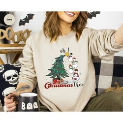 Christmas Tree Youth Sweatshirt, Christmas Sweatshirts, Holiday Gift, Snowman Long Sleeve Shirt, Family Christmas Hoodie
