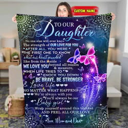 custom name blanket, to our daughter from mom dad fleece sherpa blanket, christmas blanket, birthday gift for daughter,
