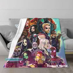 personalized marvel movie sofa blanket, christmas spider blanket, marvel movie fleece blanket, xmas mink baby blanket,ch