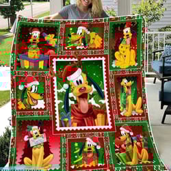 pluto dog xmas blanket, pluto dog christmas xmas is coming blanket, custom pluto dog blanket, dog fleece blanket, person