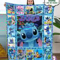 stitch blanket, disney blanket, custom name blanket, custom stitch blanket, disney trip blanket, birthday gift, christma