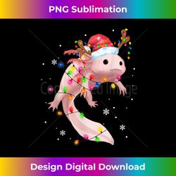 Axolotl Christmas Lights Funny Santa Hat Merry Christmas - Sublimation-Optimized PNG File - Access the Spectrum of Sublimation Artistry