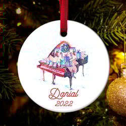 personalized piano player christmas ornament, musical instrument ornament