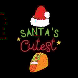 santa's cutest taco christmas svg, merry christmas svg, santa hat svg, holidays svg, digital download