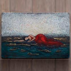 modern painting interior acrylic painting woman abstract painting for home abstract art painting as gift for woman