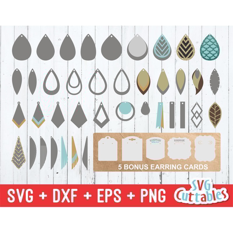 Earring svg Bundle - SVG - DXF - EPS - Earring Cut File - Earring Card - Faux Leather Earrings - Silhouette - Cricut - Digital File.jpg