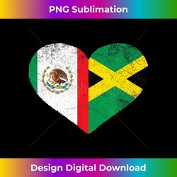 Mexican Jamaican Flag Love Mexico Jamaica Heart - Sublimation-Optimized PNG File - Channel Your Creative Rebel