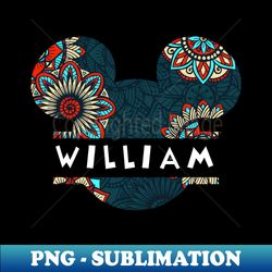 William Name With Seamless Pattern - PNG Transparent Sublimation Design - Revolutionize Your Designs