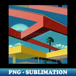 Mid-Century Palm Springs Architecture - Special Edition Sublimation PNG File - Instantly Transform Your Sublimation Projects