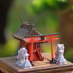 miniature japanese shinto shrine figurine - home office terrarium zen garden fairy garden bonsai pagoda decor model