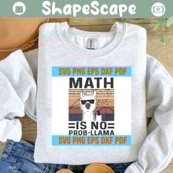 math is no probllama,llama svg, llama gift,llama back to school,prollama svg, pro llama shirt, happy 100th day of school,hello school, back to school