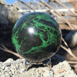 Uvarovite Ball 56 mm Uvarovite Garnet Mineral Sphere Rare Green Stone Sphere by UralMountansFinds