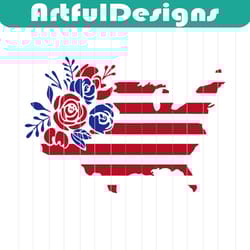 floral american flag,4th of july svg,independence day,american flag,usa patriotism, happy 4th of july svg,independence d