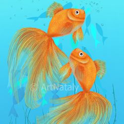 Two Goldfish Art Print