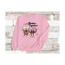 better together, coffee, donut, valentine&39s day, retro, png, sublimation