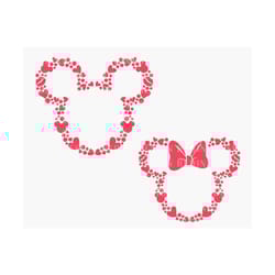 bundle mouse icon red heart valentines svg, valentine's day svg, happy valentine svg, love svg, magical mouse head svg, love xoxo valentines