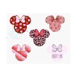 bundle mouse head valentines svg, valentine's day svg, happy valentine svg, love svg, magical mouse head svg, leopard valentine, cricut file
