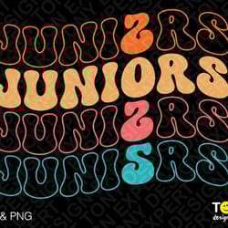 juniors 2025 svg png, class of 2025 svg, graduate 2025 svg, trendy retro groovy wavy stacked digital download sublimatio